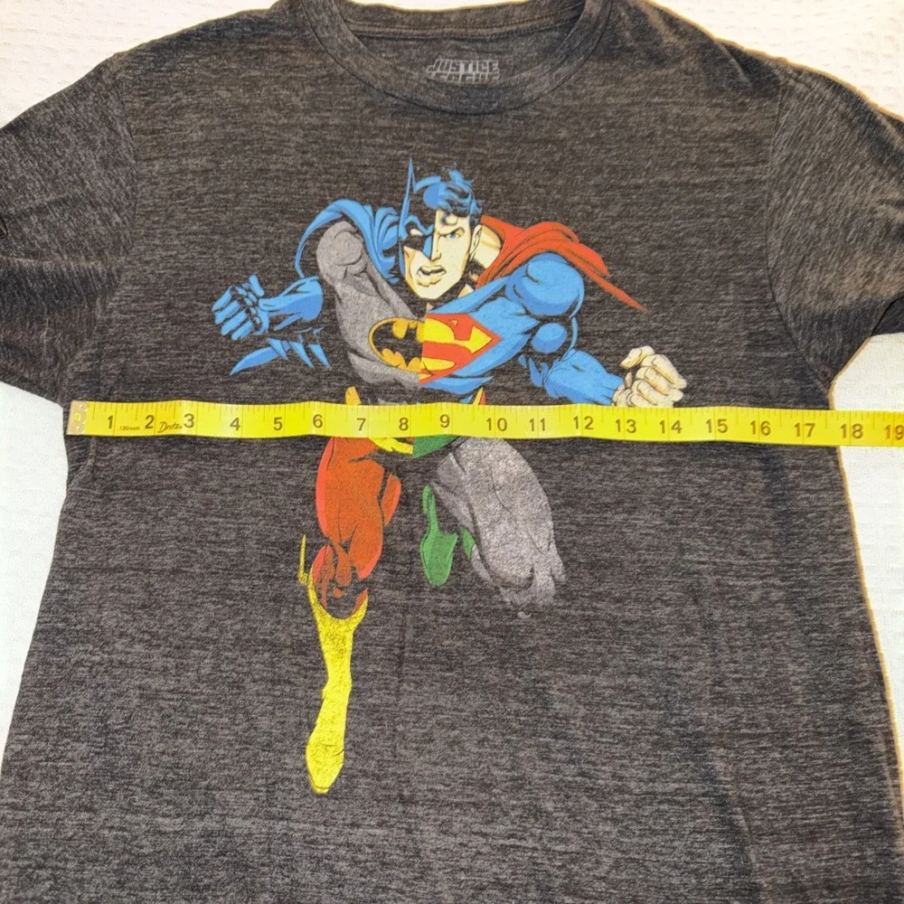 Justice‎ League Batman Superman Split Graphic T-Shirt Men's M DC Comics